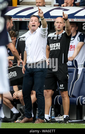 Millwall Manager Neil Harris during the EFL Sky Bet Championship match between Millwall and Sheffield Wednesday at The Den, London, England on 17 August 2019. Photo by Ken Sparks.  Editorial use only, license required for commercial use. No use in betting, games or a single club/league/player publications. Stock Photo