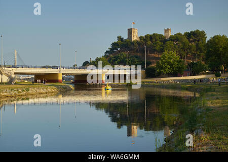 Fuengirola river and Sohail Castle. Fuengirola, Málaga province, Andalusia, Spain. Stock Photo