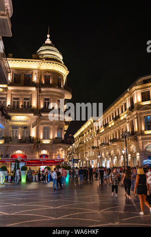 Baku, Azerbaijan  August 17, 2019 Old architectural houses on Nizami street Stock Photo