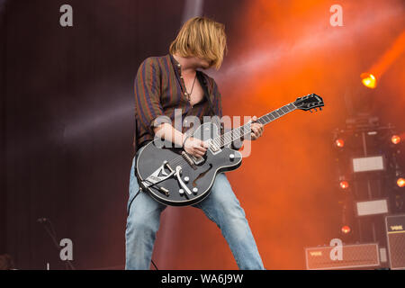 Finsbury Park, London, UK 1st July 2017, Joe Langridge-Brown, Nothing But Thieves lead guitarist Joe Langridge-Brown at the Community Festival in Lond Stock Photo