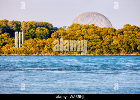 Saint Helen's island, biosphere and saint lawrence river in Montreal, Quebec, Canada. Stock Photo