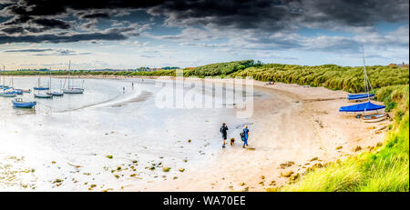 Beadnell Bay. A coastal beach on the Northumberland coast, England, UK Stock Photo