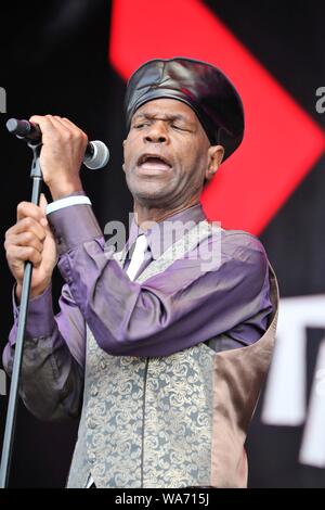 Arthur 'Gaps' Hendrickson from The Selecter performing on stage at the 80s music Rewind Festival South 2022 at Henley-on-Thames, UK Stock Photo