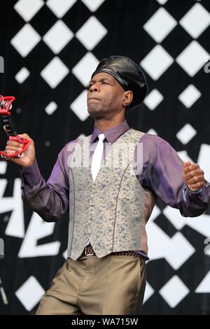 Arthur 'Gaps' Hendrickson from The Selecter performing on stage at the 80s music Rewind Festival South 2022 at Henley-on-Thames, UK Stock Photo