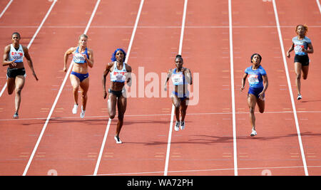 Bahamas Shaunae Miller-Uibo (third left) wins the Women's 200m Final ahead of Great Britain's Dina Asher-Smith (third right) during the Muller Grand Prix Birmingham at The Alexander Stadium, Birmingham. Stock Photo