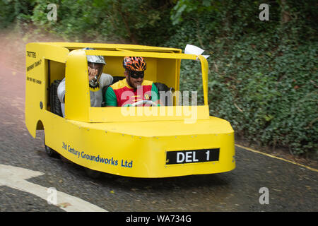 Farnham Soapbox race, the first such event down Castle Street, Farnham, Surrey, UK Stock Photo