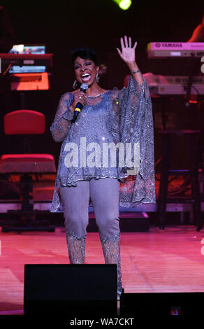 August 17, 2019, Norfolk, Virginia, USA: GLADYS KNIGHT the empress of soul thrills a sold out crowd at Chrysler Hall on 17 August 2019 in Norfolk, Virginia. A seven time Grammy winner, singer, songwriter, actress, businesswoman and author this lady is a legend. ..photo  ..Â©Jeff Moore 2019 (Credit Image: © Jeff Moore/ZUMA Wire) Stock Photo