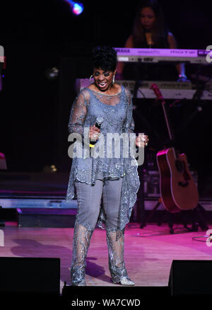 August 17, 2019, Norfolk, Virginia, USA: GLADYS KNIGHT the empress of soul thrills a sold out crowd at Chrysler Hall on 17 August 2019 in Norfolk, Virginia. A seven time Grammy winner, singer, songwriter, actress, businesswoman and author this lady is a legend. ..photo  ..Â©Jeff Moore 2019 (Credit Image: © Jeff Moore/ZUMA Wire) Stock Photo