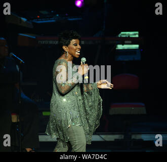 August 17, 2019, Norfolk, Virginia, USA: GLADYS KNIGHT the empress of soul thrills a sold out crowd at Chrysler Hall on 17 August 2019 in Norfolk, Virginia. A seven time Grammy winner, singer, songwriter, actress, businesswoman and author this lady is a legend. ..photo  ..Â©Jeff Moore 2019 (Credit Image: © Jeff Moore/ZUMA Wire) Stock Photo