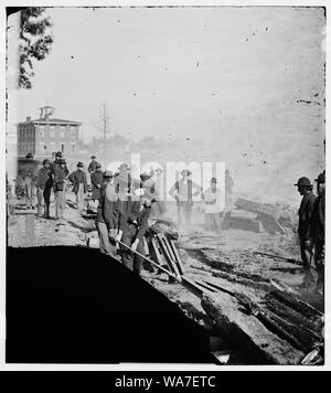 Atlanta, Georgia. Sherman's men destroying railroad Stock Photo - Alamy