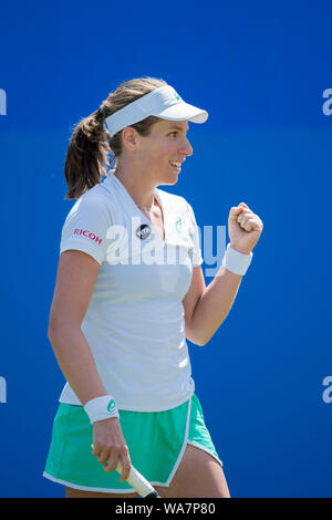 Garbine Muguruza of Spain in action during her second-round match at ...