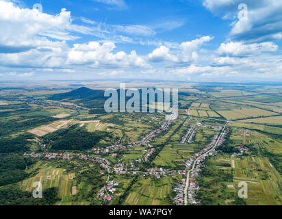 Photo of the countryside from the height of the drone's flight. Stock Photo