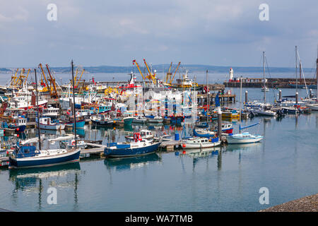 NEWLYN, CORNWALL, ENGLAND - JULY 14th, 2019: Newlyn Harbour Cornwall England UK and important fishing port on the Cornish Coast UK Stock Photo