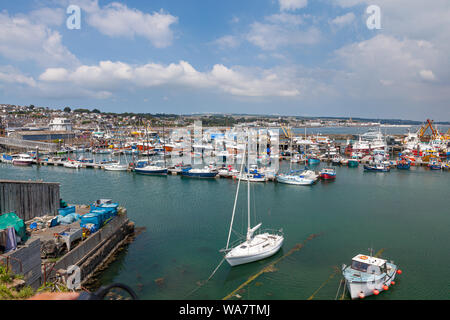 NEWLYN, CORNWALL, ENGLAND - JULY 14th, 2019: Newlyn Harbour Cornwall England UK and important fishing port on the Cornish Coast UK Stock Photo