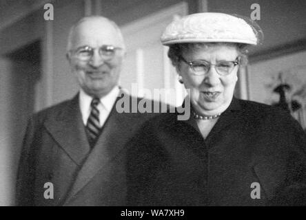 Former President Harry S. Truman and Bess Truman,1960 Stock Photo