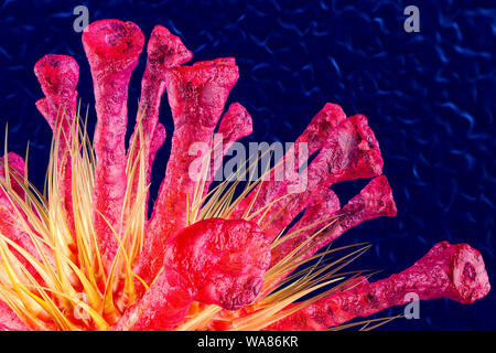 3D rendered Illustration of a generic Virus isolated on black Stock ...