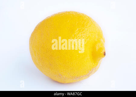 Lemon with leaf isolated on white background Stock Photo