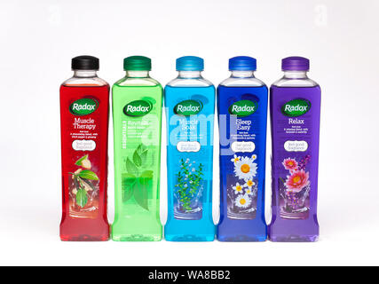 Radox bubble bath bottles Stock Photo