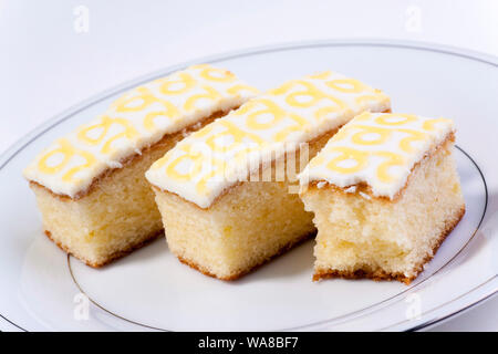 Lemon drizzle cake slices Stock Photo