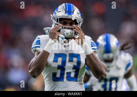 Detroit Lions running back Kerryon Johnson (33) in the first half of an NFL  football game against the Los Angeles Chargers in Detroit, Sunday, Sept.  15, 2019. (AP Photo/Duane Burleson Stock Photo - Alamy