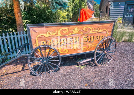 Kleinburg, Ontario, Canada-9 June, 2019: Scenic Kleinburg village, an unincorporated entity in the city of Vaughan, Ontario, Canada. Stock Photo