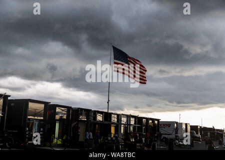 Long Pond, Pennsylvania, USA. 18th Aug, 2019. Pocono Raceway plays host to the rain shortened ABC Supply 500 in Long Pond, Pennsylvania. (Credit Image: © Colin J Mayr Grindstone Media/ASP) Stock Photo