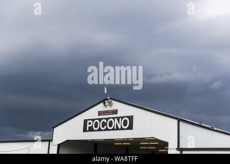 Long Pond, Pennsylvania, USA. 18th Aug, 2019. Pocono Raceway plays host to the rain shortened ABC Supply 500 in Long Pond, Pennsylvania. (Credit Image: © Colin J Mayr Grindstone Media/ASP) Stock Photo