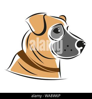 Vector Silhouette Of Dogs, Isolated On A Background. Vector Illustration Stock Vector