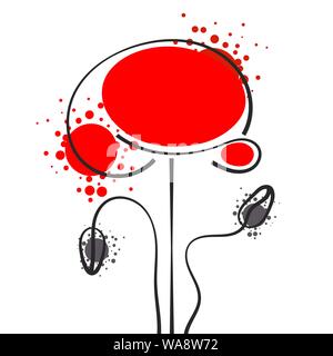 Poppy - Poppy Appeal. Modern Paper Design Isolated On White. Decorative Vector Flower For Remembrance Day, Memorial Day, Anzac Day In New Zealand, Aus Stock Vector
