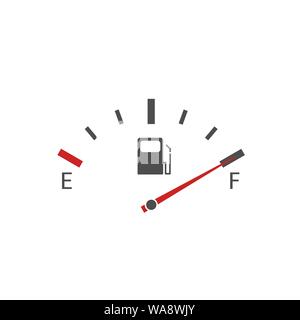 Fuel tank indicator. Full fuel meter, Vector Stock Vector