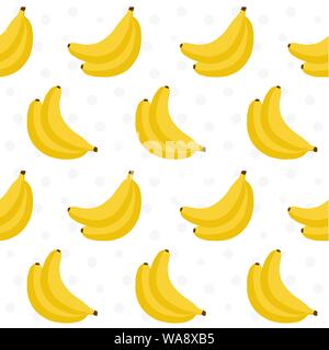 Vector seamless pattern with banana. Fresh fruit background. Stock Vector