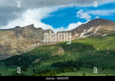 Mount Bierstadt and The Sawtooth in the Colorado Rockies During the Day Stock Photo