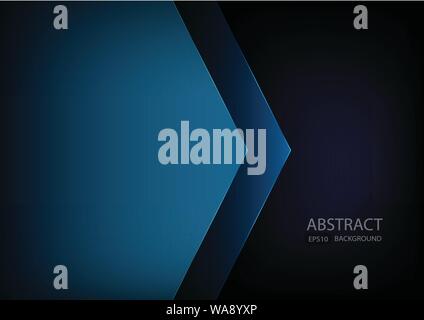 Blue angle arrow overlap vector background on space for text and message artwork design Stock Vector