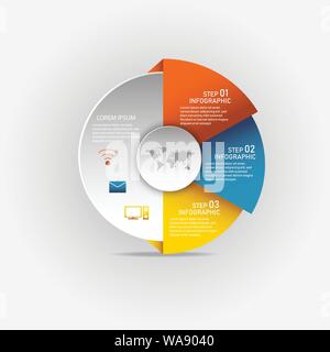 Circle infographic with minimalist designs Stock Vector
