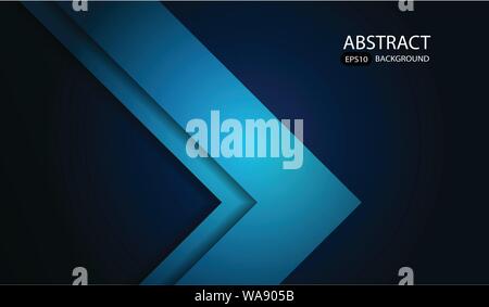 Blue triangle arrow corner overlap layer for design vector background Stock Vector