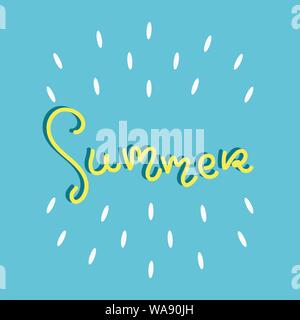 Summer fun font text in cute letters. Inspirational phrase for decoration template. Customized font for logo, label, poster, postcard. Stock Vector