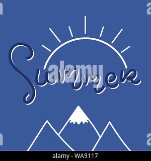 Summer fun font text in cute letters. Inspirational phrase for decoration template. Customized font for logo, label, poster, postcard. Stock Vector