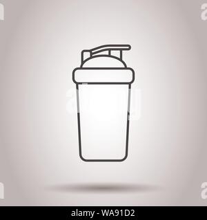 Shaker icon in flat style. Sport bottle vector illustration on isolated background. Fitness container business concept. Stock Vector