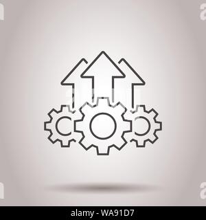 Operation project icon in flat style. Gear process vector illustration on isolated background. Technology produce business concept. Stock Vector