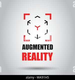 Augmented reality icon in flat style. Vr device vector illustration on isolated background. Technology business concept. Stock Vector