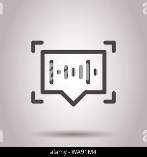 Voice recognition icon in flat style. Authentication sound vector illustration on isolated background. Soundwave business concept. Stock Vector