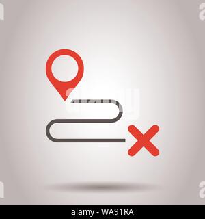 Move location icon in flat style. Pin gps vector illustration on isolated background. Navigation business concept. Stock Vector