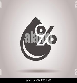Humidity icon in flat style. Climate vector illustration on isolated background. Temperature forecast business concept. Stock Vector