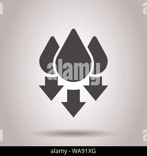 Humidity icon in flat style. Climate vector illustration on isolated background. Temperature forecast business concept. Stock Vector