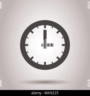 Real time icon in flat style. Clock vector illustration on isolated background. Watch business concept. Stock Vector