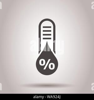 Humidity icon in flat style. Climate vector illustration on isolated background. Temperature forecast business concept. Stock Vector
