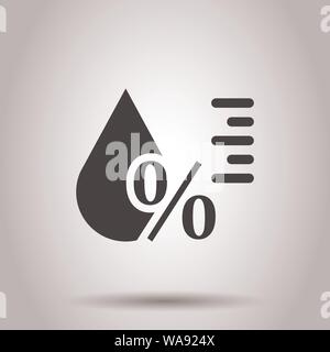 Humidity icon in flat style. Climate vector illustration on isolated background. Temperature forecast business concept. Stock Vector