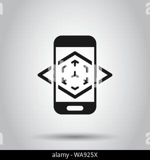 Augmented reality icon in flat style. Vr device vector illustration on isolated background. Technology business concept. Stock Vector