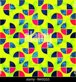 polygons on a yellow background grunge effect seamless geometric background Stock Vector