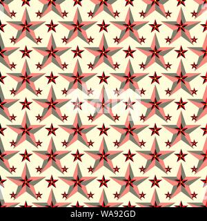beautiful red stars on a light background seamless pattern vector illustration Stock Vector
